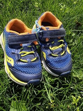 Saucony Kids' Blue and Orange Athletic Sneakers